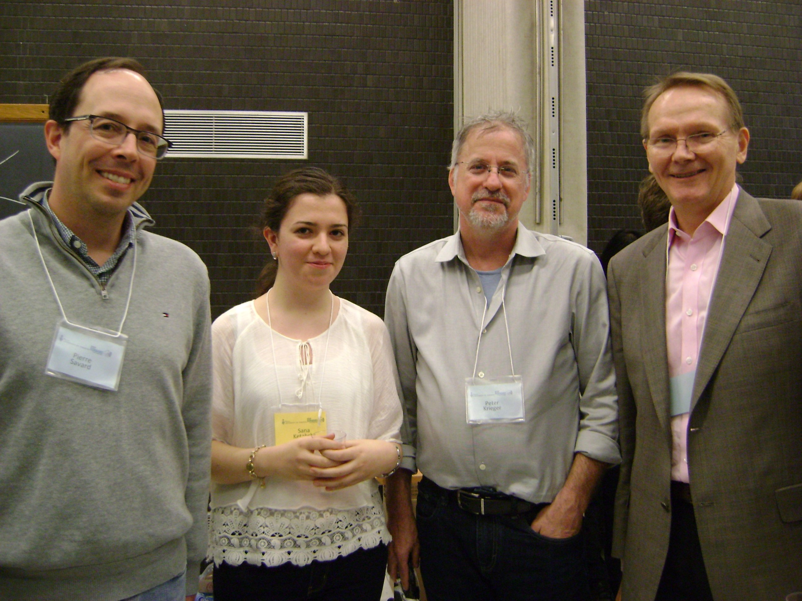 Mentors Pierre Savard and Peter Krieger, mentee Sana Ketabchi and mentor Pekka Sinervo