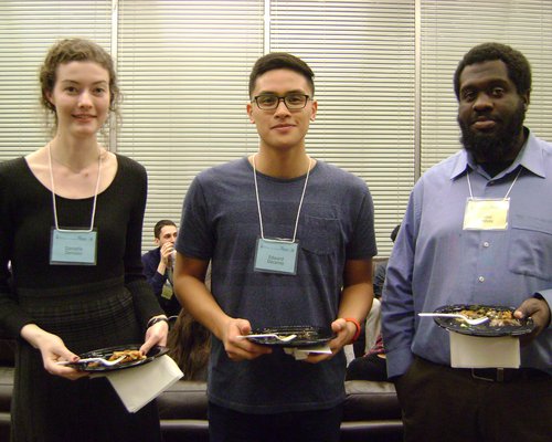 mentees Danielle Denisko and Edward Dacanay and mentor Julius Lindsay