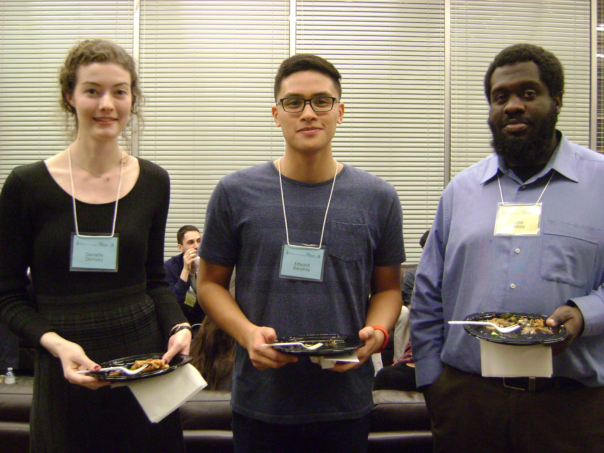 mentees Danielle Denisko and Edward Dacanay and mentor Julius Lindsay