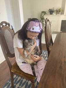 Sola Long with her cat