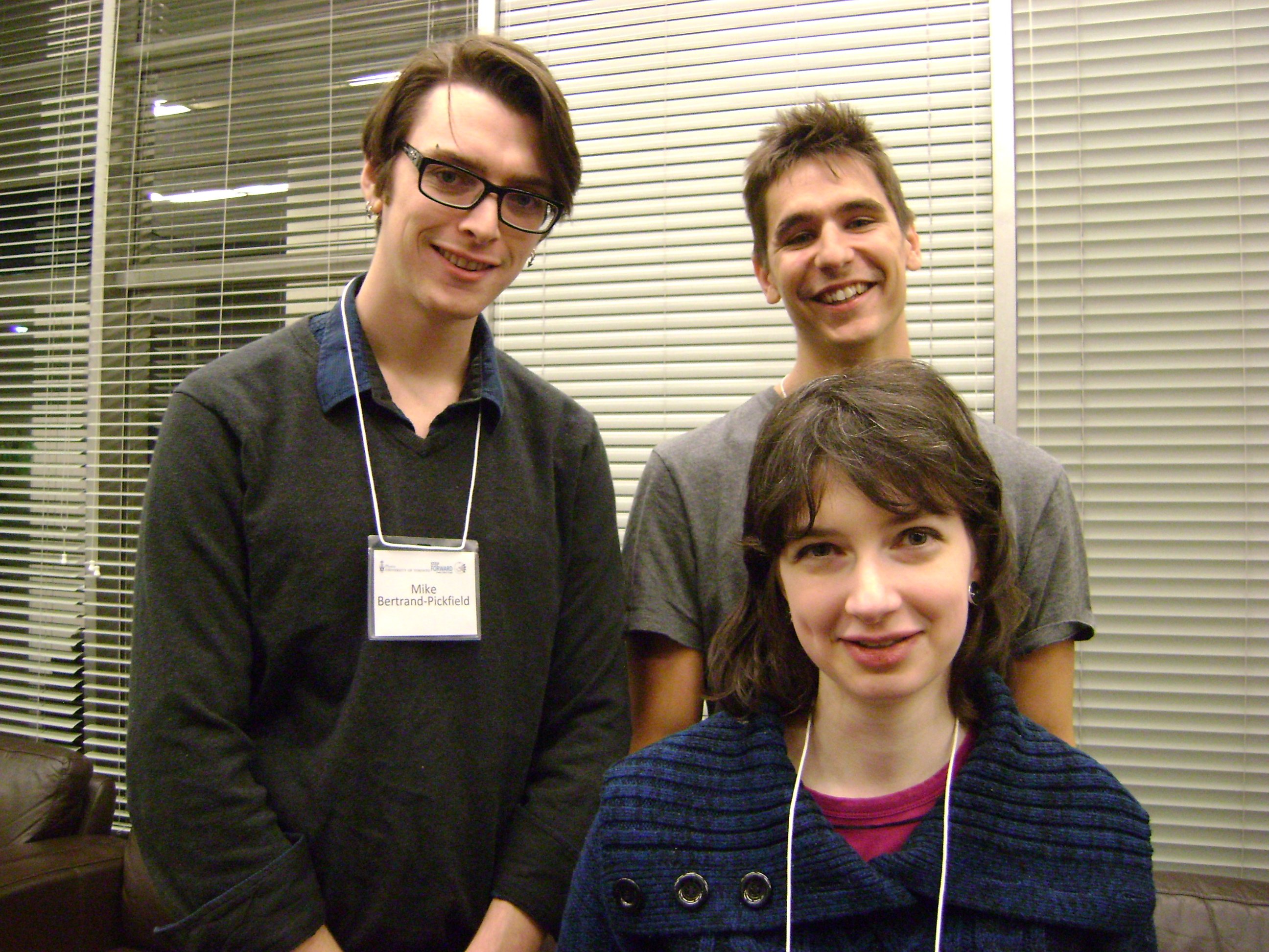 mentees Mike Bertrand-Pickfield, Ben Barocsi and mentor Miriam Diamond