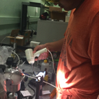 Jeremy making pickoff optics